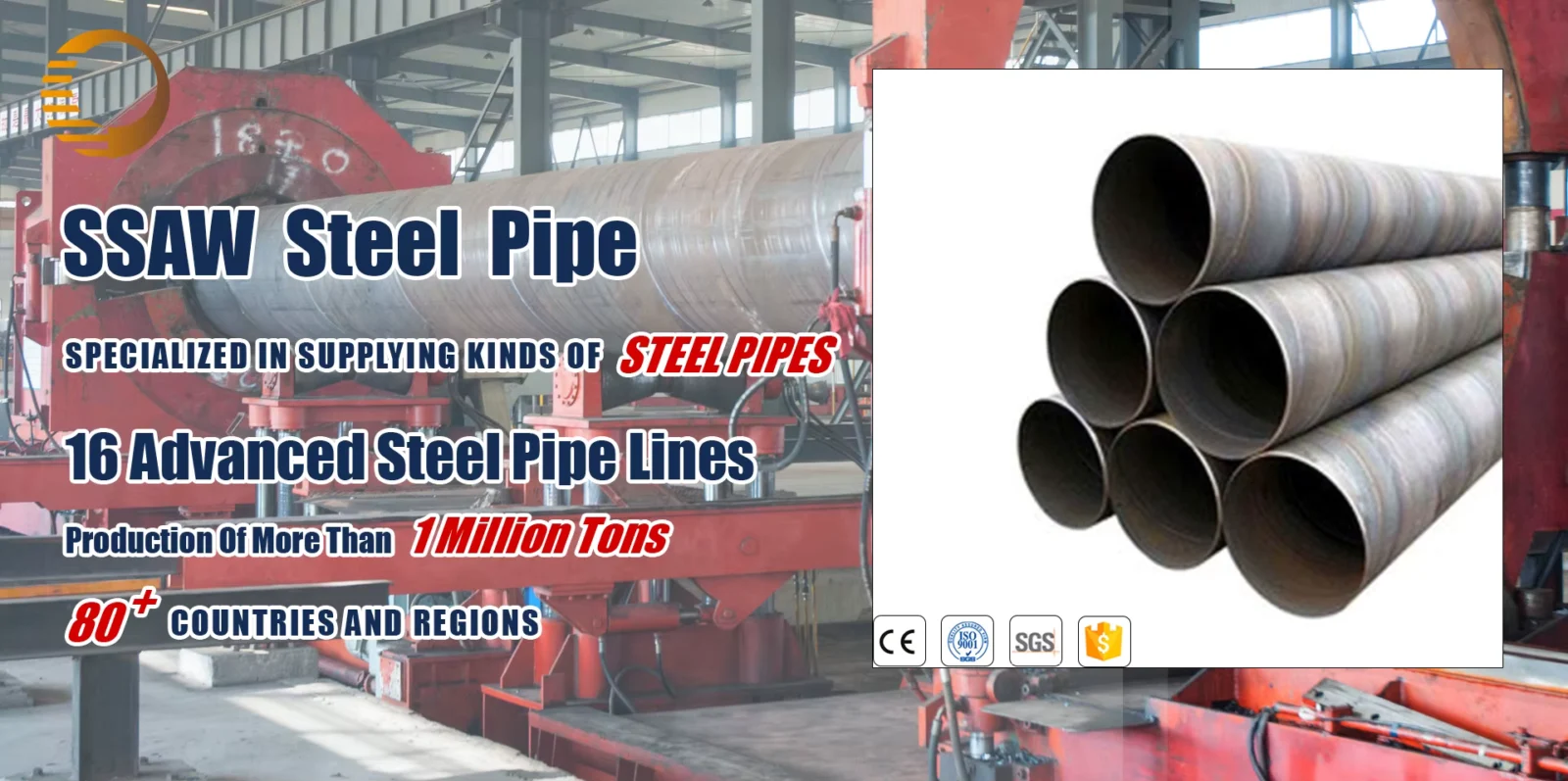 API 5L Gr.B-X70 SSAW Steel Pipe OD 219-3048mm Supplier