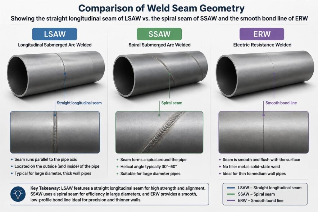 ERW vs LSAW vs SSAW Steel Pipe Manufacturer Guide for Sale