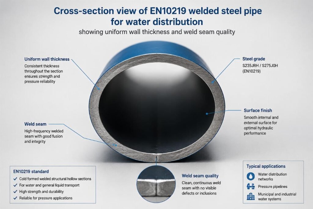 EN10219 Welded Steel Pipe for Water Distribution System Wholesale Supplier