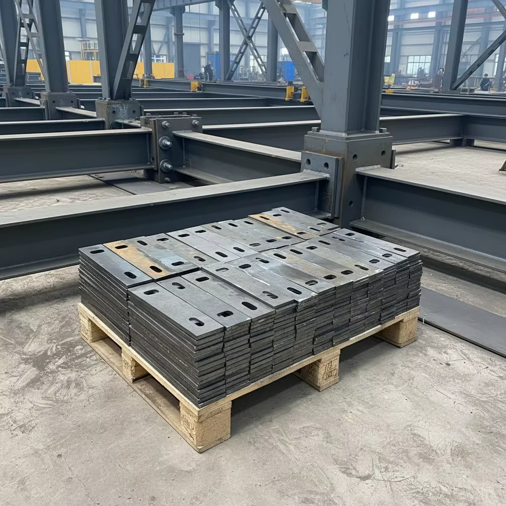 Q235B Q355B Custom Steel Connection Plate Laser Cut CNC Drilled Supplier